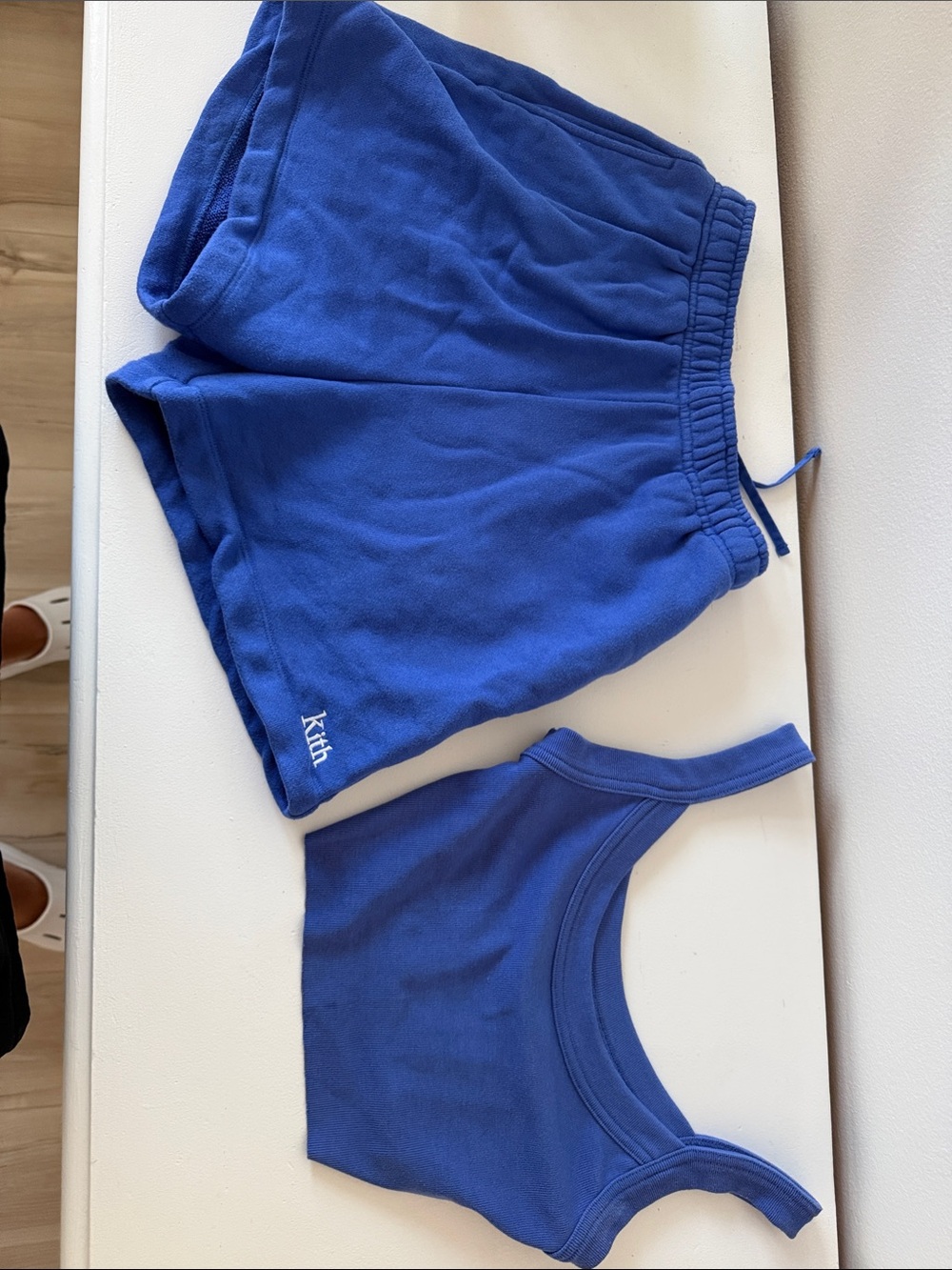 Kith Cobalt Blue Crop Top & Elastic Waist Shorts